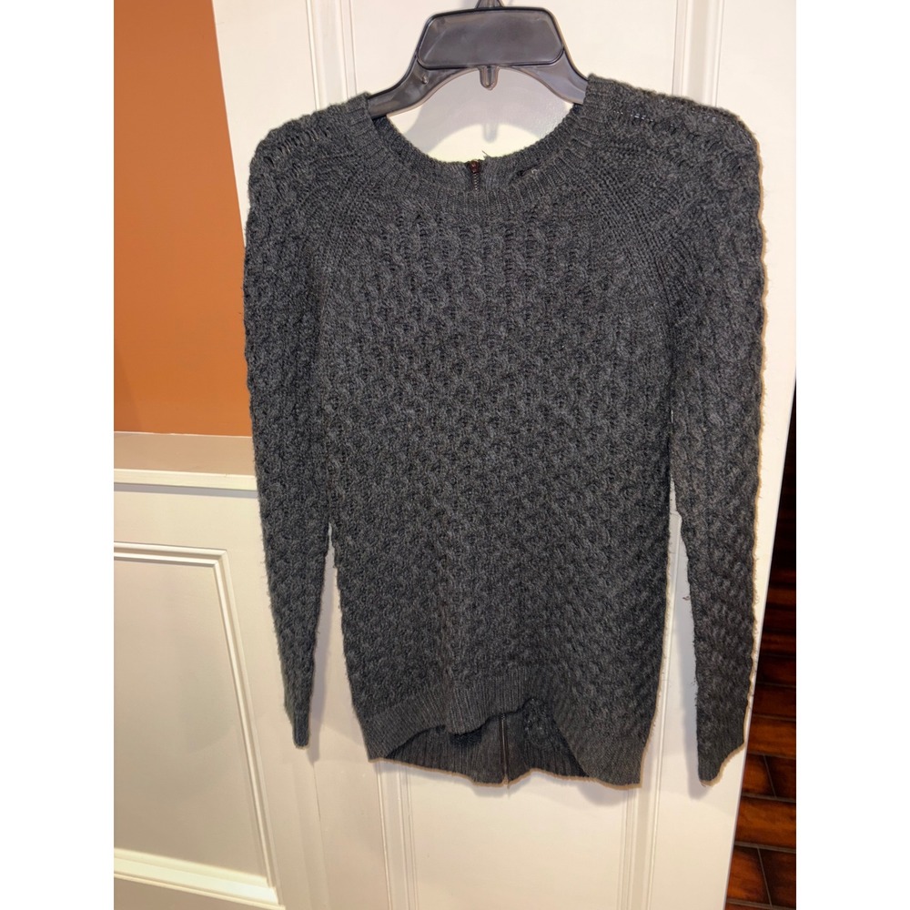 Dex Women Charcoal Textured Knit‎ Full Zip long Cozy sweater XS   Nordstrom